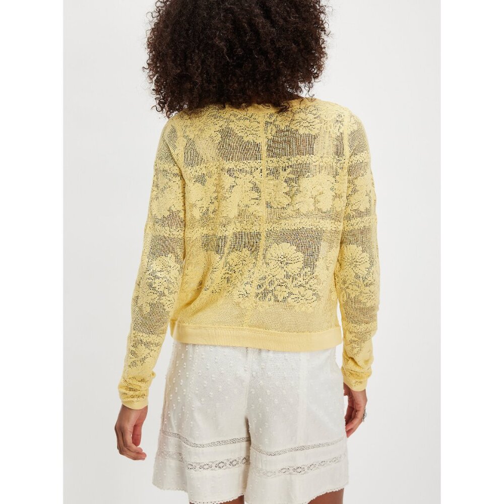 Free People Yellow Lace Long Sleeve Top - Picture 2 of 5